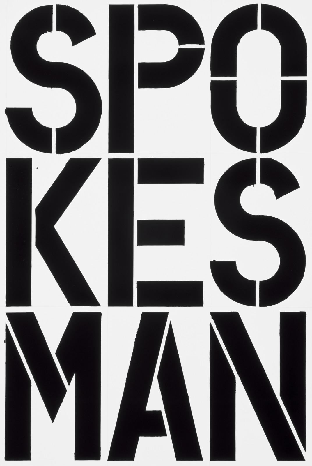 Bold black text spelling "SPOKESMAN" on a white background